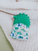 Itzy Ritzy (США) Прорезыватель рукавичка силиконовый на руку Teal Dino