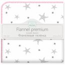 Фланелевая пеленка Adam Stork Premium Cotton Pink Stars