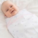 Фланелевая пеленка Adam Stork Premium Cotton Pink Stars