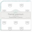 Фланелевая пеленка Adam Stork Premium Cotton Turquoise Bears