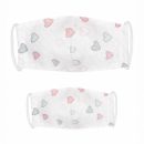 Марлевые маски детская и взрослая Adam Stork Pink Hearts