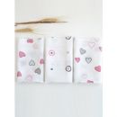 Муслиновые платочки 3шт. Adam Stork Розовые сердца