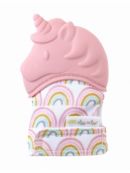 Itzy Ritzy (США) Прорезыватель рукавичка силиконовый на руку Единорог розовый