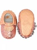 Itzy Ritzy (США) Пинетки из кожи натуральной Blush Sparkle (размер 0-6 мес.)