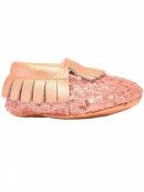 Itzy Ritzy (США) Пинетки из кожи натуральной Blush Sparkle (размер 0-6 мес.)