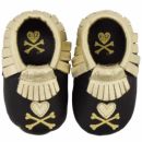 Itzy Ritzy (США) Пинетки из кожи натуральной Hearts & Cross Bones (размер 0-6 мес.)