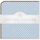 Фланелевая пеленка для новорожденного SwaddleDesigns Blue w/BR Dot