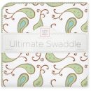 Фланелевая пеленка для новорожденного SwaddleDesigns Kiwi Paisley