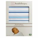 Простынь детская SwaddleDesigns Fitted Crib Sheet True Blue Stripe