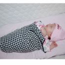 Фланелевая пеленка для новорожденного SwaddleDesigns Blue Puppytooth