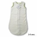 Детский спальный мешок SwaddleDesigns zzZipMe 3-6 М Ivory Puff w/Kiwi
