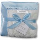 Плед детский SwaddleDesigns Stroller Blanket Ivory Puff w/Blue