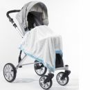 Плед детский SwaddleDesigns Stroller Blanket Ivory Puff w/Blue