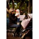 Плед детский SwaddleDesigns Stroller Blanket Ivory Puff w/Blue