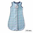 Детский спальный мешок SwaddleDesigns zzZipMe 3-6 М Blue Puppytooth