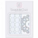 Набор пеленок фланель/тонкая SwaddleDesigns Swaddle Duo Blue Mod Medallion