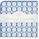 Фланелевая пеленка для новорожденного SwaddleDesigns Кружки - голубой