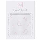 Детская простынь Fitted Crib Sheet Pink Chickies