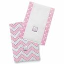 Полотенчики SwaddleDesigns Baby Burpie Set Pink/VB Trim Chevron