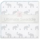 Фланелевая пеленка для новорожденного SwaddleDesigns PB Elephants/Chicks