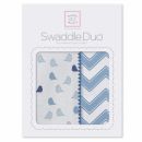Набор пеленок фланель/тонкая SwaddleDesigns Swaddle Duo BL Chickies/Chevron