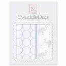 Набор пеленок фланель/тонкая SwaddleDesigns Swaddle Duo PB Elephant & Chickies Mod Duo
