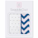 Набор пеленок фланель/тонкая SwaddleDesigns Swaddle Duo True Blue Chevron