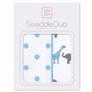 Набор пеленок фланель/тонкая SwaddleDesigns Swaddle Duo Circus Fun Blue