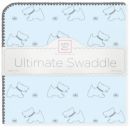 Пеленка фланель для новорожденного SwaddleDesigns Ultimate Gray Doggie Pstl Blue