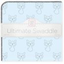 Пеленка фланель для новорожденного SwaddleDesigns Ultimate Gray Fox Pstl Blue