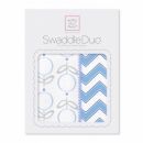 Набор пеленок фланель/тонкая SwaddleDesigns Swaddle Duo Lolli Chevron Blue