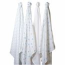 Набор муслиновых пеленок 4 шт. SwaddleDesigns Blue Ships Ahoy