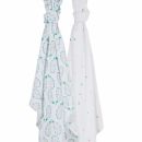 Bebe Au Lait (США) Муслиновые пеленки 2 шт. Павлины/Анютины глазки