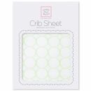 Простынь на резинке SwaddleDesigns зеленые колечки