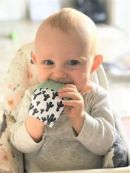 Itzy Ritzy (США) Прорезыватель рукавичка силиконовый на руку Teal Dino