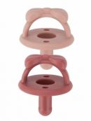 Itzy Ritzy (США) Пустышки цельносиликоновые для девочек 0-6, 6-18 Розовая/Темно розовая