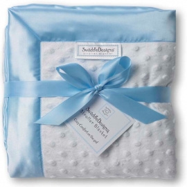 Плед детский флис SwaddleDesigns Stroller Blanket WH Plush/Bl Velvet