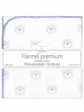 Фланелевая пеленка Adam Stork Premium Cotton Lavender Bears