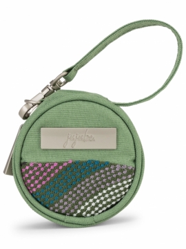 JuJuBe (США) Контейнер для пустышек, футляр, круглая сумочка Paci Pod Зеленая - Embroidered Jade