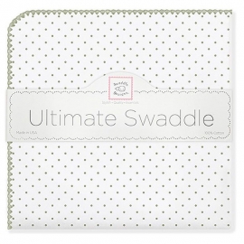 Фланелевая пеленка для новорожденного SwaddleDesigns Sage Polka Dot