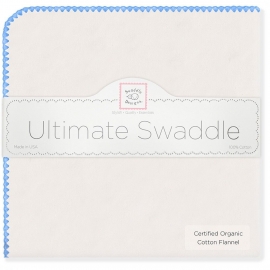 Фланелевая пеленка Organic Natural w/Blue