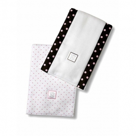 Полотенчики SwaddleDesign Baby Burpie Set Pink w/BR Dot
