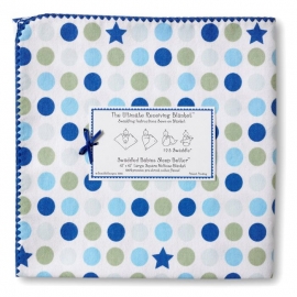 Фланелевая пеленка для новорожденного SwaddleDesigns Navy Dot/Star