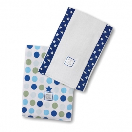 Полотенчики SwaddleDesign Baby Burpie Set Navy Dots & Suns