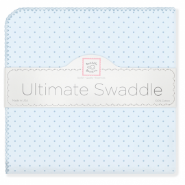 Фланелевая пеленка для новорожденного SwaddleDesigns Blue w/Blue Dot
