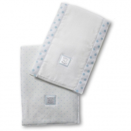 Полотенчики SwaddleDesign Baby Burpie Set Lt Blue w/PB Dots