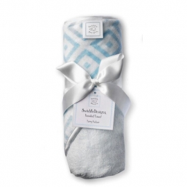 Полотенце для новорожденного Hooded Towel SwaddleDesigns Blue w/PT Mod C
