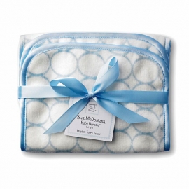 Полотенчики SwaddleDesigns Baby Burpie Set - Organic Blue Mod on Ivory