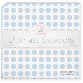 Фланелевая пеленка Organic Blue Dot/Stars B