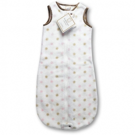 Спальный мешок для девочки розовый SwaddleDesigns zzZipMe 3-6 М Pstl Blue/Gold Dots